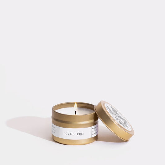 Love Potion Gold Travel Candle by Brooklyn Candle Studio