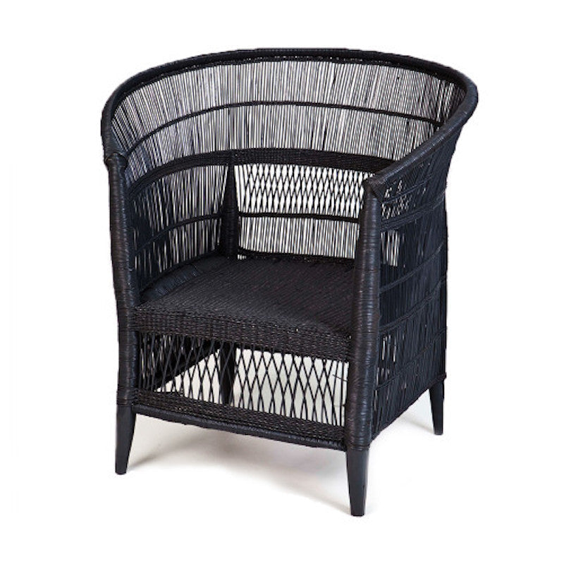 Malawi Cane Chair - Black 32"H x 30"W x 23D" | People of the Sun - Sumiye Co