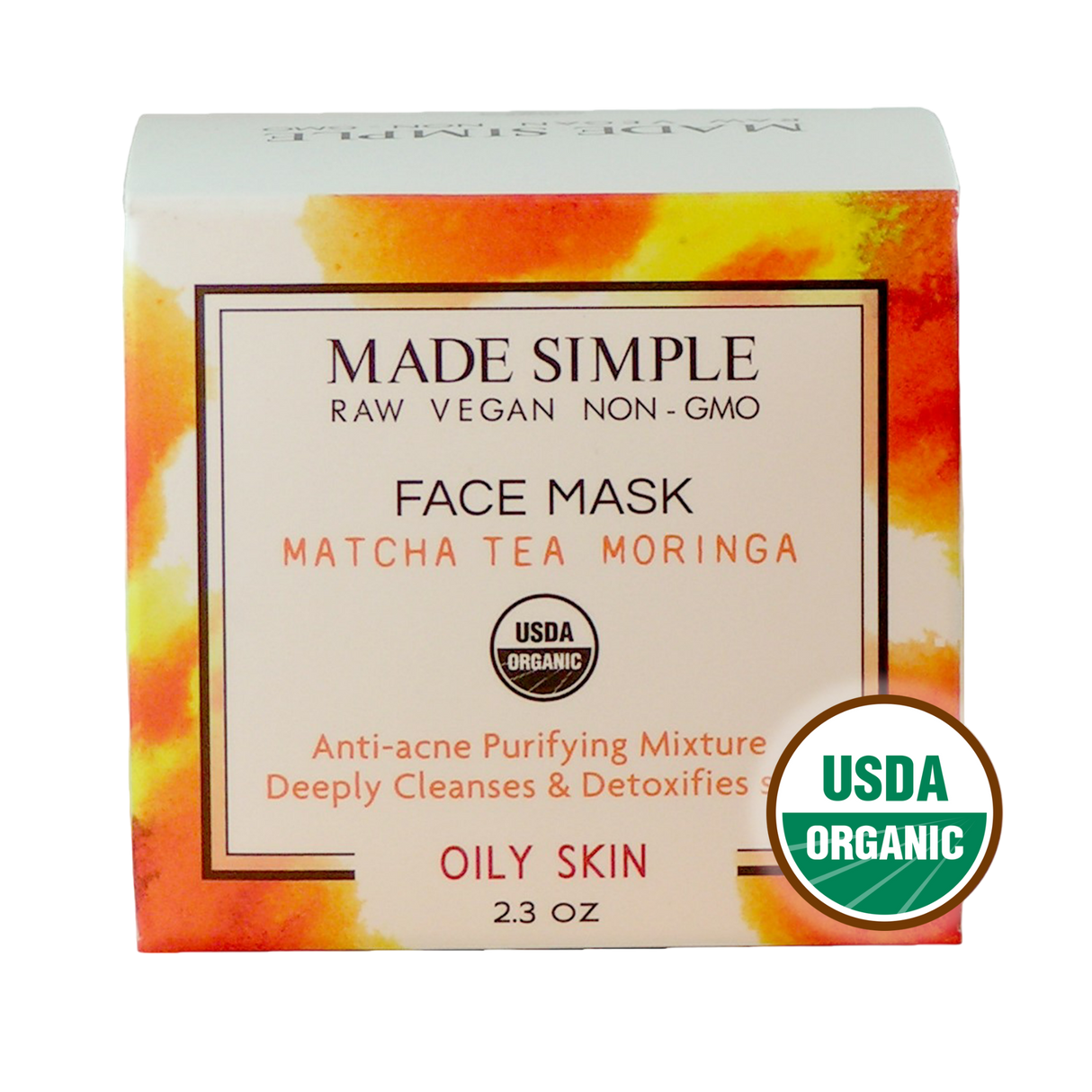 Matcha Tea Moringa Face Mask for Oily Skin - Certified Organic, Vegan & Cruelty-free-2