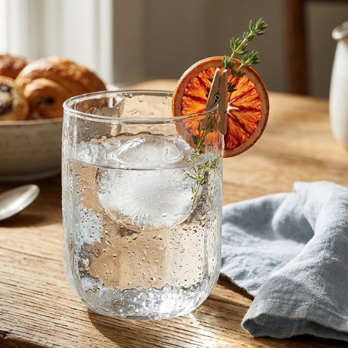 Hammered Water Glass , Natural - Set of 4 - Sumiye Co