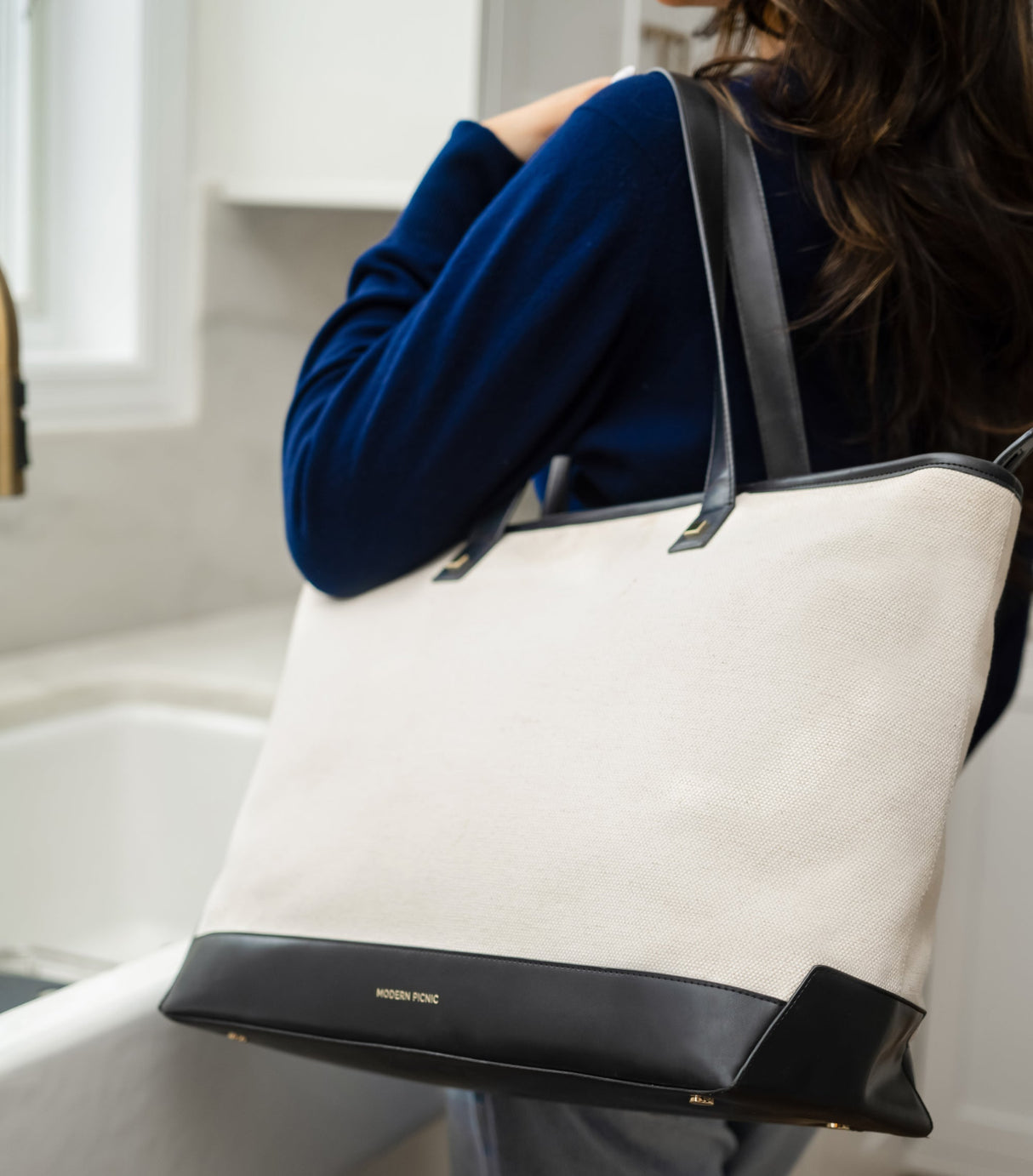 The Tote - Black Canvas | Designer Lunch Bags & Totes - Sumiye Co