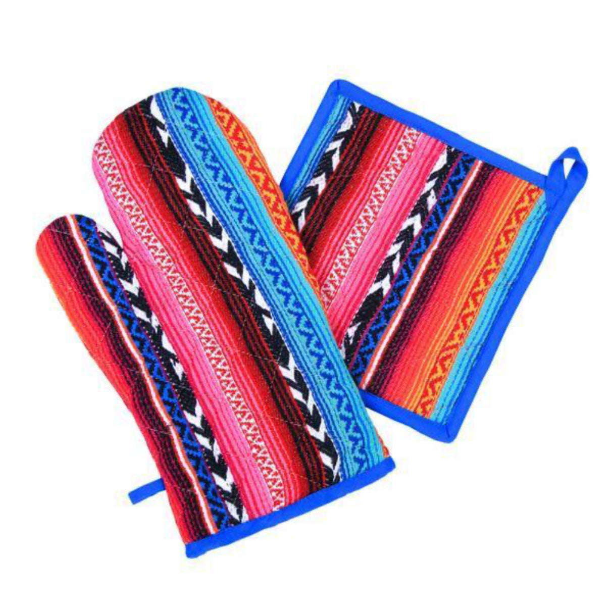 Multi Arrow Oven Mitts &  Pot Holder/Set Of 2  (Set of 2) - Sumiye Co