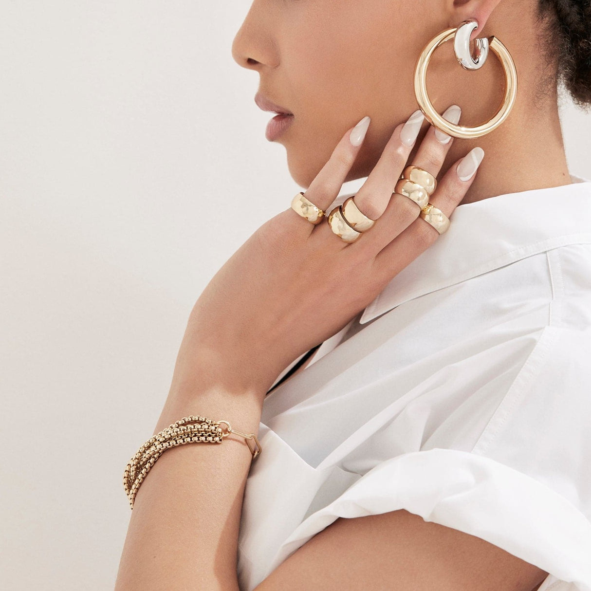 Multi Layer Luciana Box Chain Bracelet - Sumiye Co