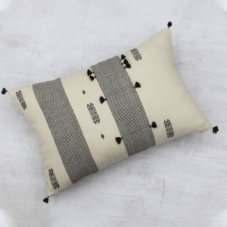 Nimmit Sti Handwoven Throw Pillow Cover 16" x 24" | India - Sumiye Co