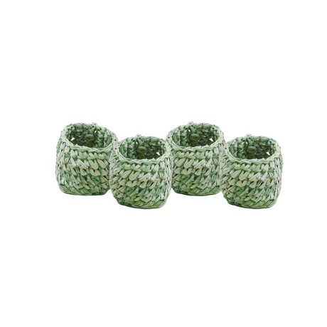 Raffia Crochet Napkin Rings - Set of 4 - Sumiye Co