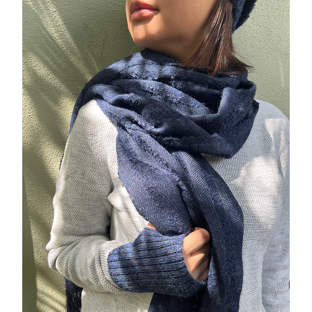 Navy Loop Knit Alpaca Scarf by SLATE + SALT - Sumiye Co