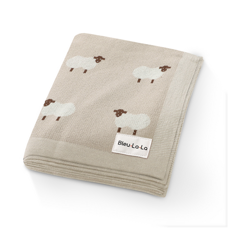 Sheep Knit Baby Blanket - Sumiye Co
