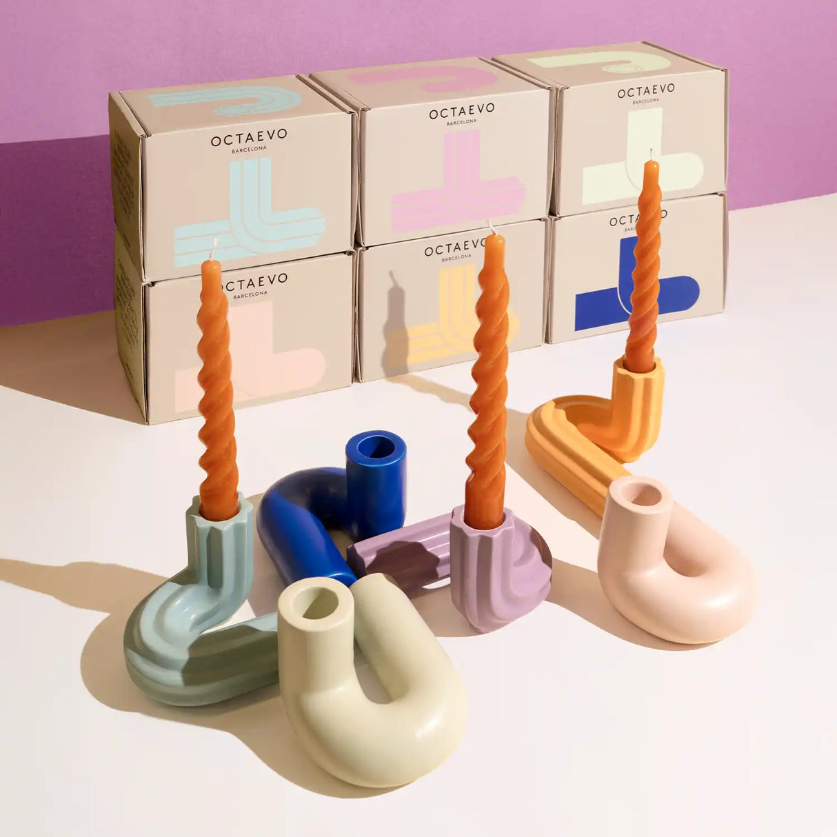 Templo Candle Holder - Pink by OCTAEVO - Sumiye Co