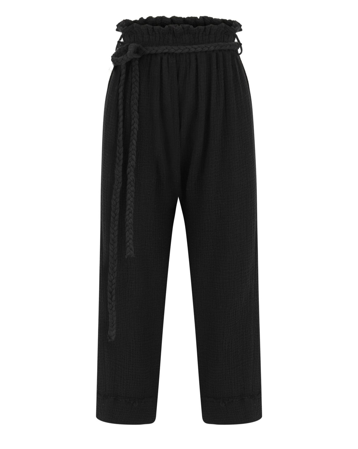 Paloma Paper Bag Pants - Black - Sumiye Co