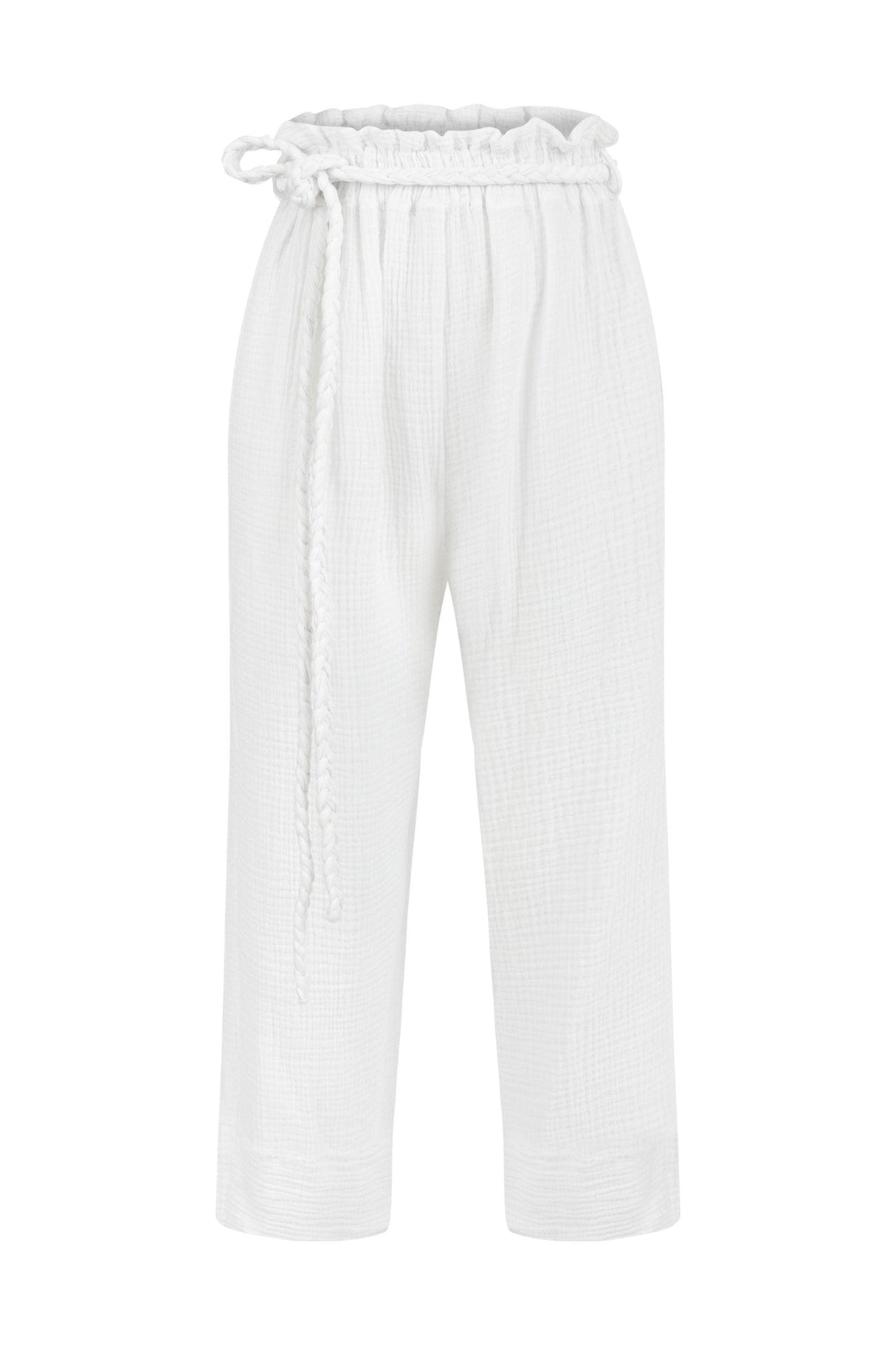 Paloma Paper Bag Pants - White - Sumiye Co