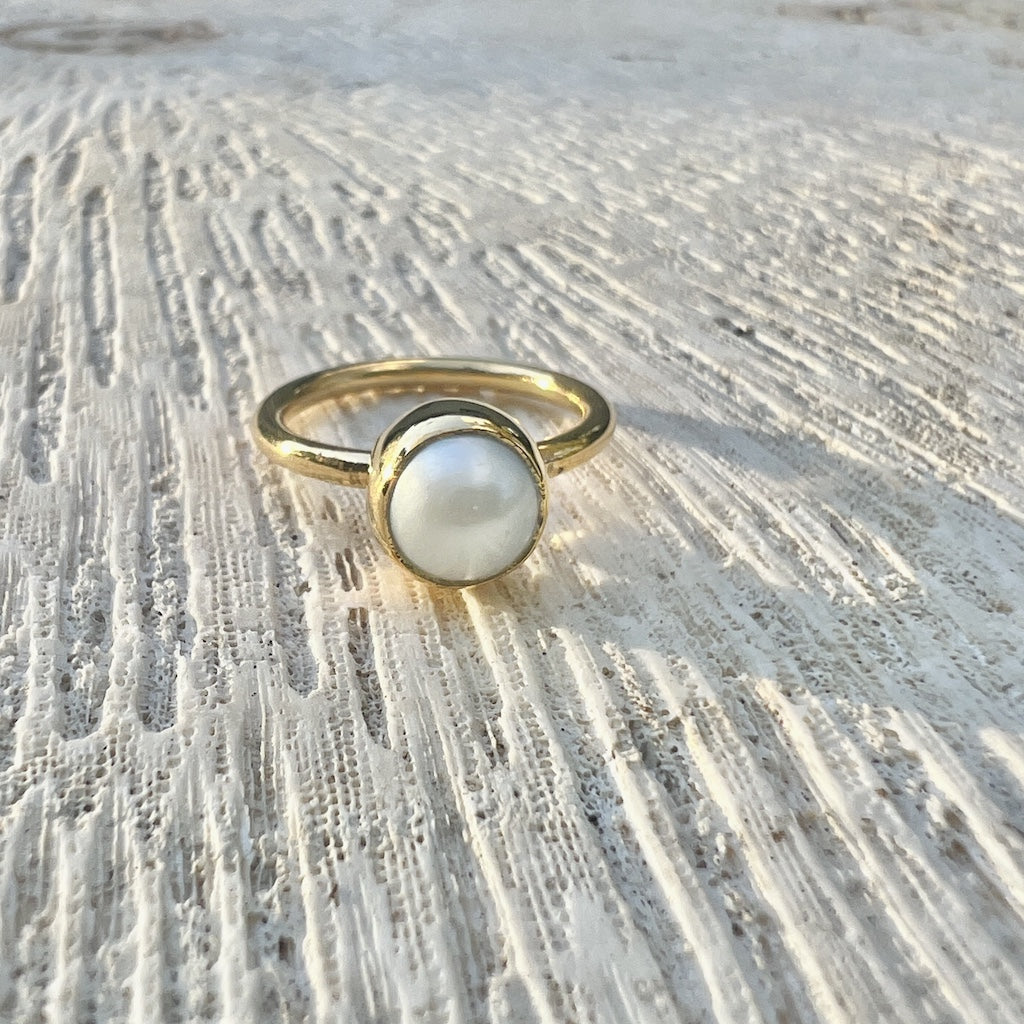 Freahwater Pearl Bombshell Ring-1