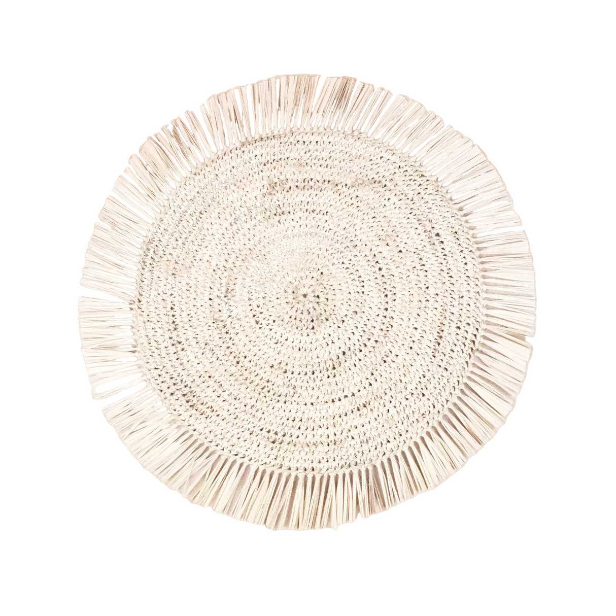 Natural Raffia Placemats with Fringe, set of 2 - Sumiye Co