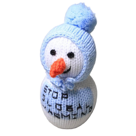 Snowman Rattle 'Stop Global Warming' - Sumiye Co