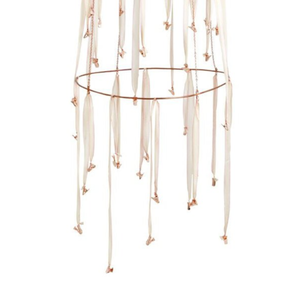 Rose Gold and Dip Dyed Silk Hanging Rack Mobile - Sumiye Co