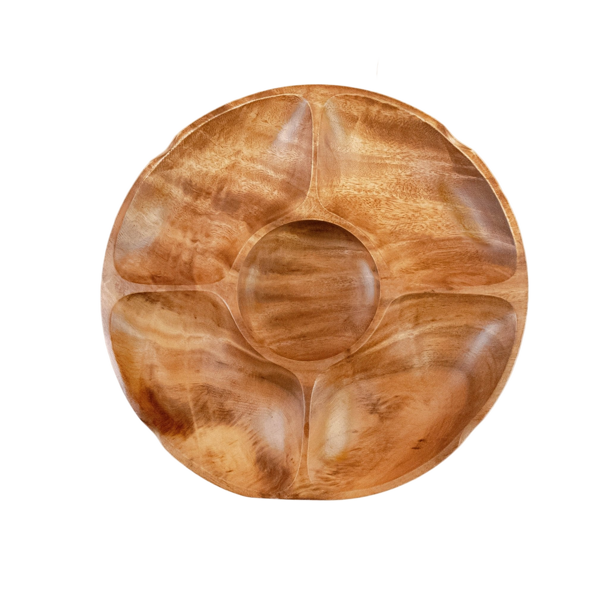 5-Compartment Acacia Wood Serving Tray - Sumiye Co