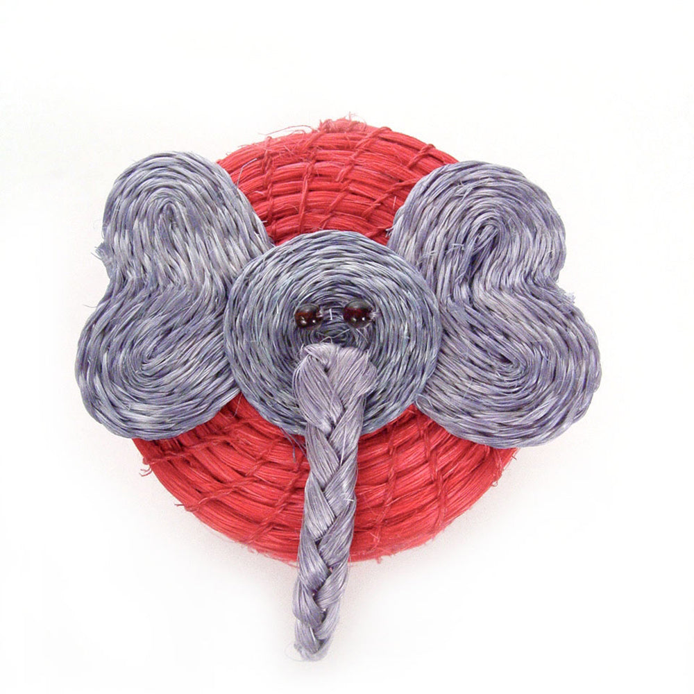 Kids Elephant Tiny Lidded Basket - Pink 2" x 2.5" - Sumiye Co