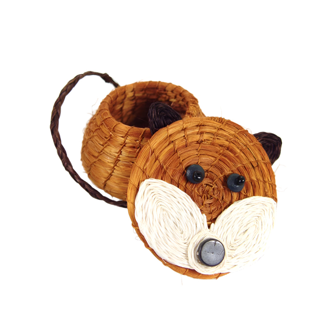 Kids Fox Tiny Lidded Basket 2" x 2.5" - Sumiye Co