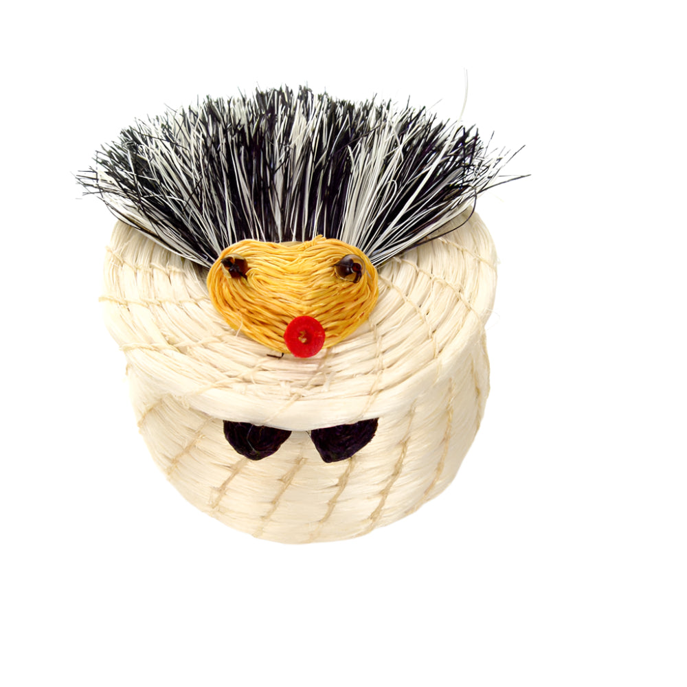 Kids Hedgehog Tiny Lidded Basket 2" x 2.5" - Sumiye Co