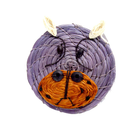 Kids Happy Hippo Tiny Lidded Basket 2" x 2.5" - Sumiye Co