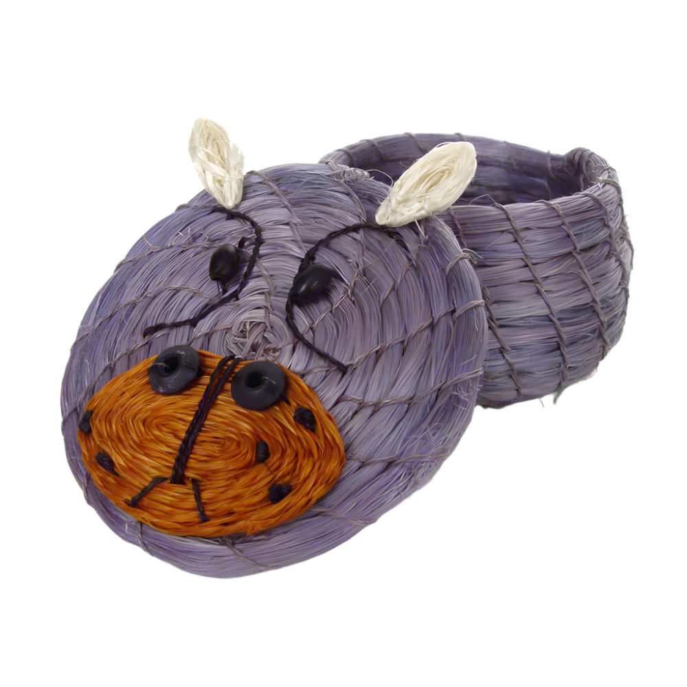 Kids Happy Hippo Tiny Lidded Basket 2" x 2.5" - Sumiye Co