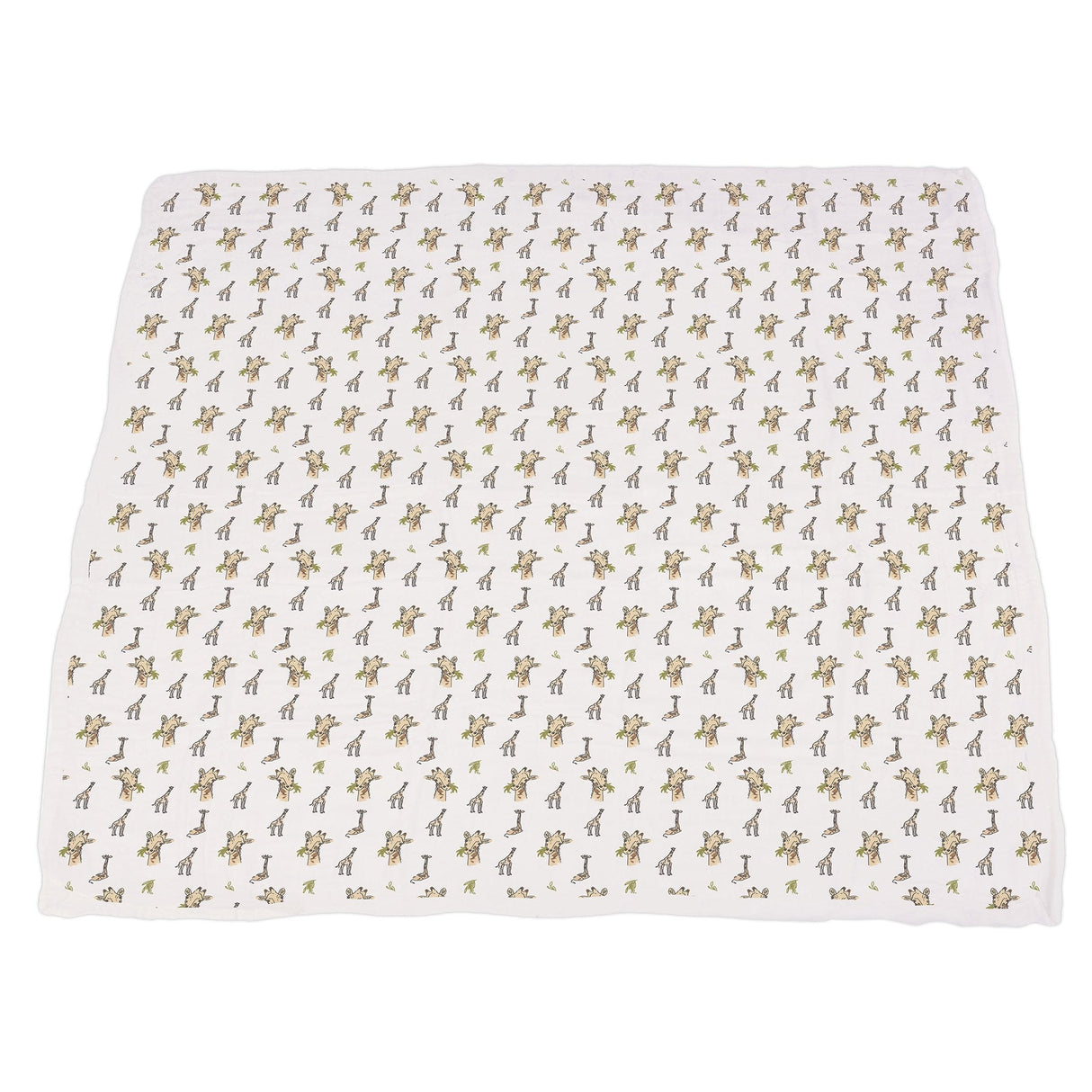 Hungry Giraffe and Animal Print Bamboo Muslin Newcastle Blanket-4
