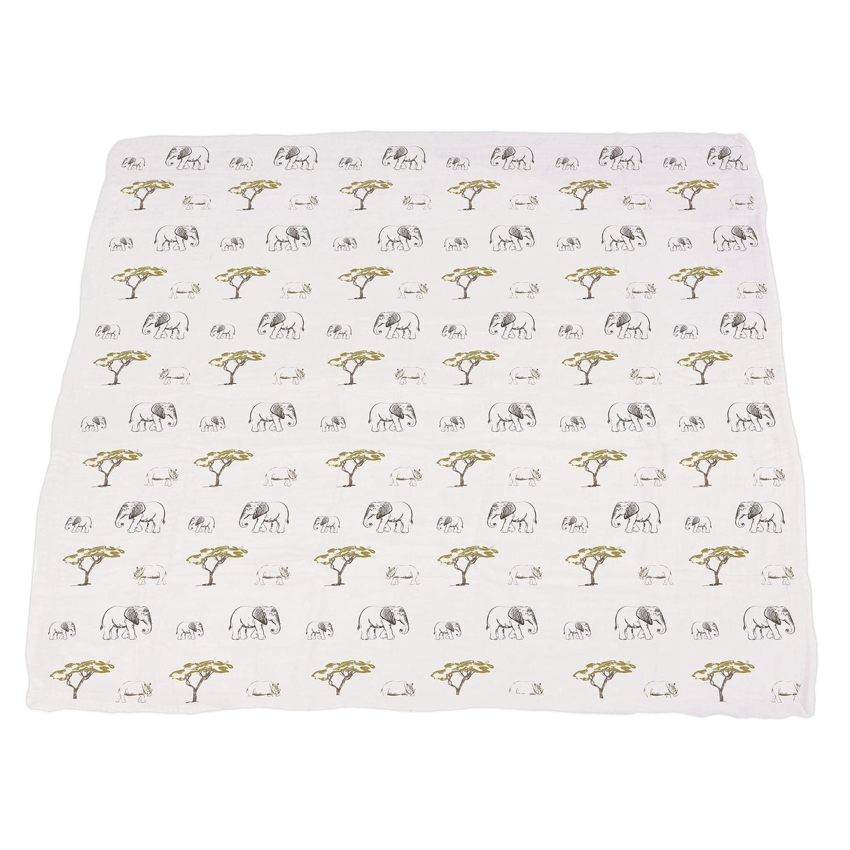 Hear Me Roar Lion and Rhinos and Elephants Bamboo Newcastle Blanket-4