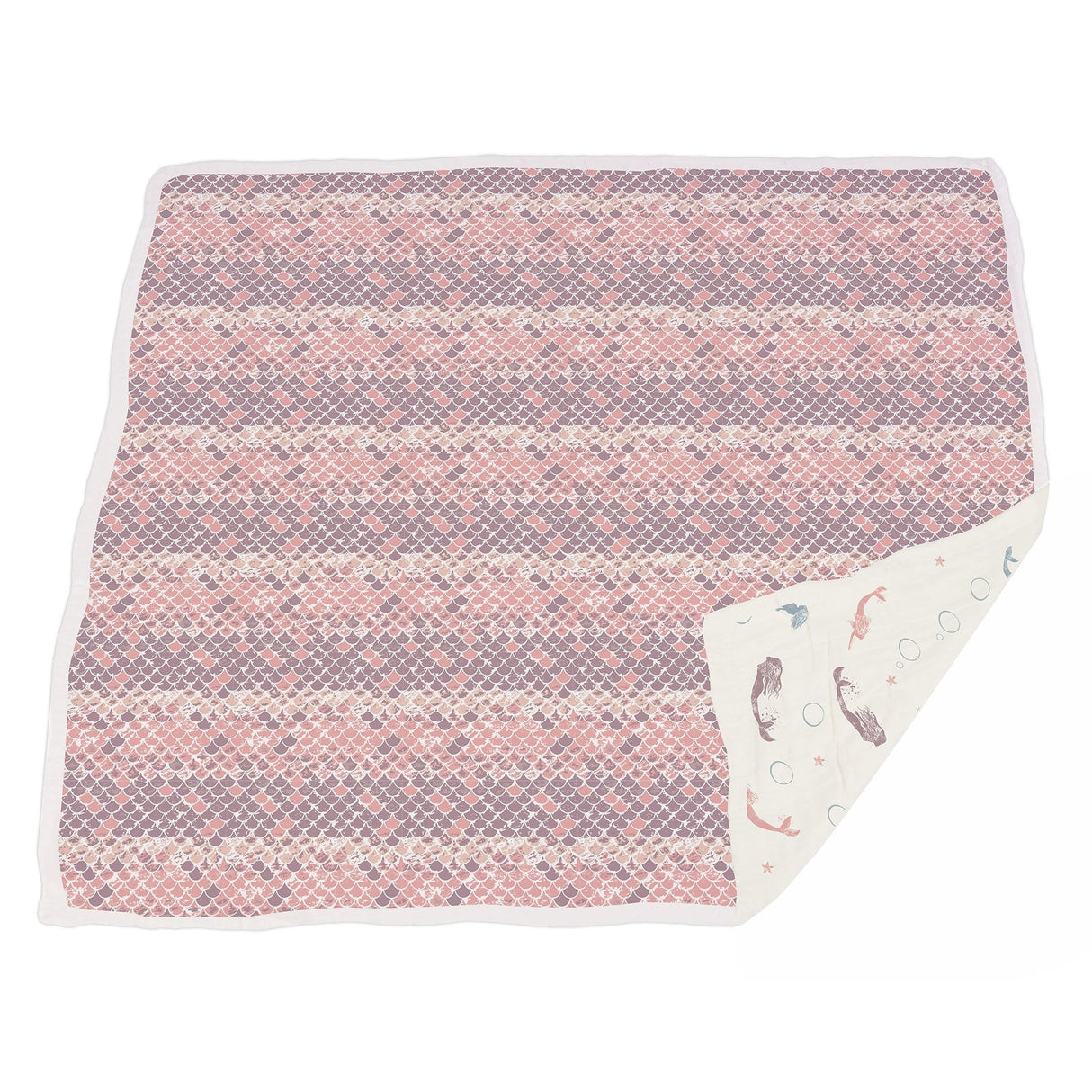 Mermaids and Scales Bamboo Muslin Newcastle Blanket-2