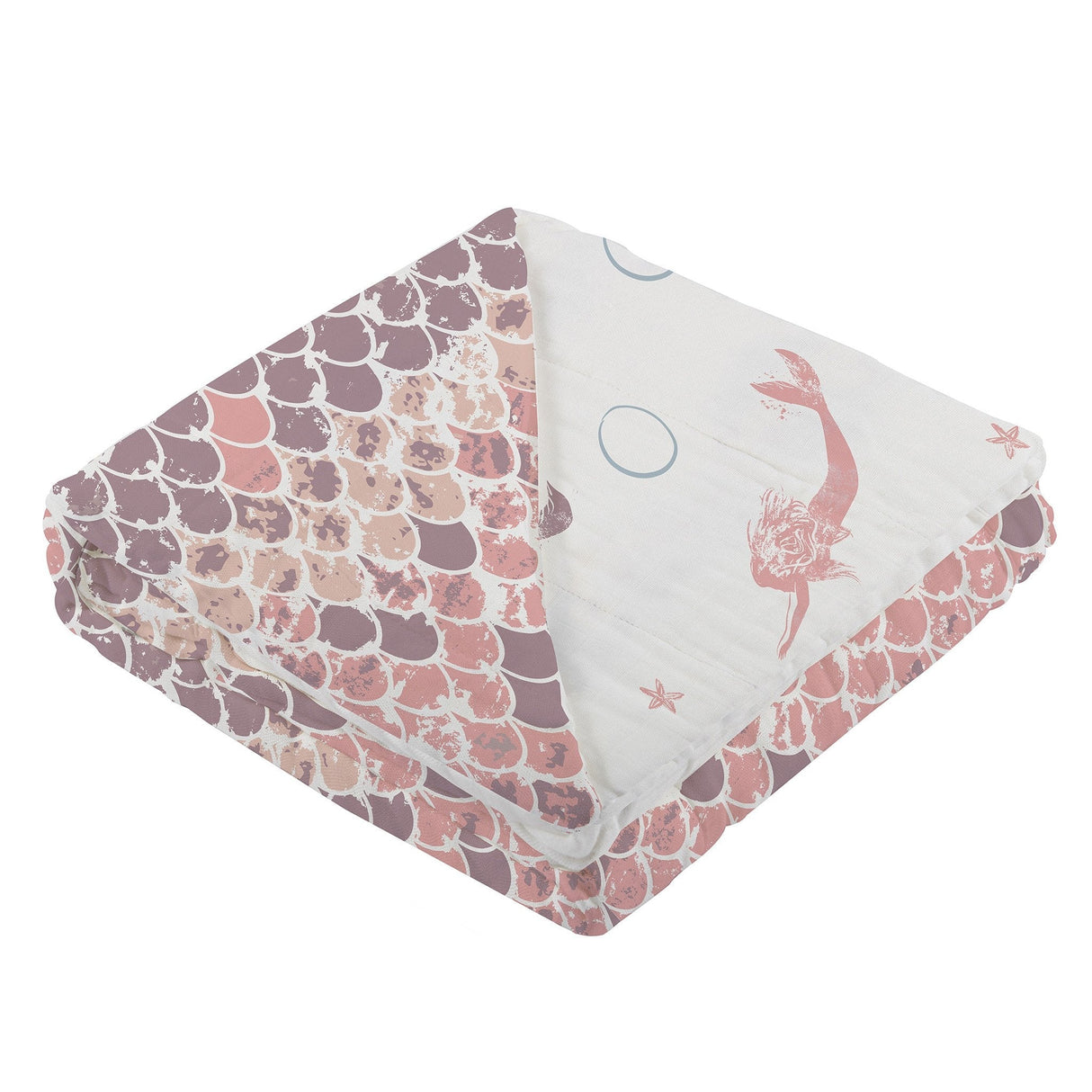Mermaids and Scales Bamboo Muslin Newcastle Blanket-1