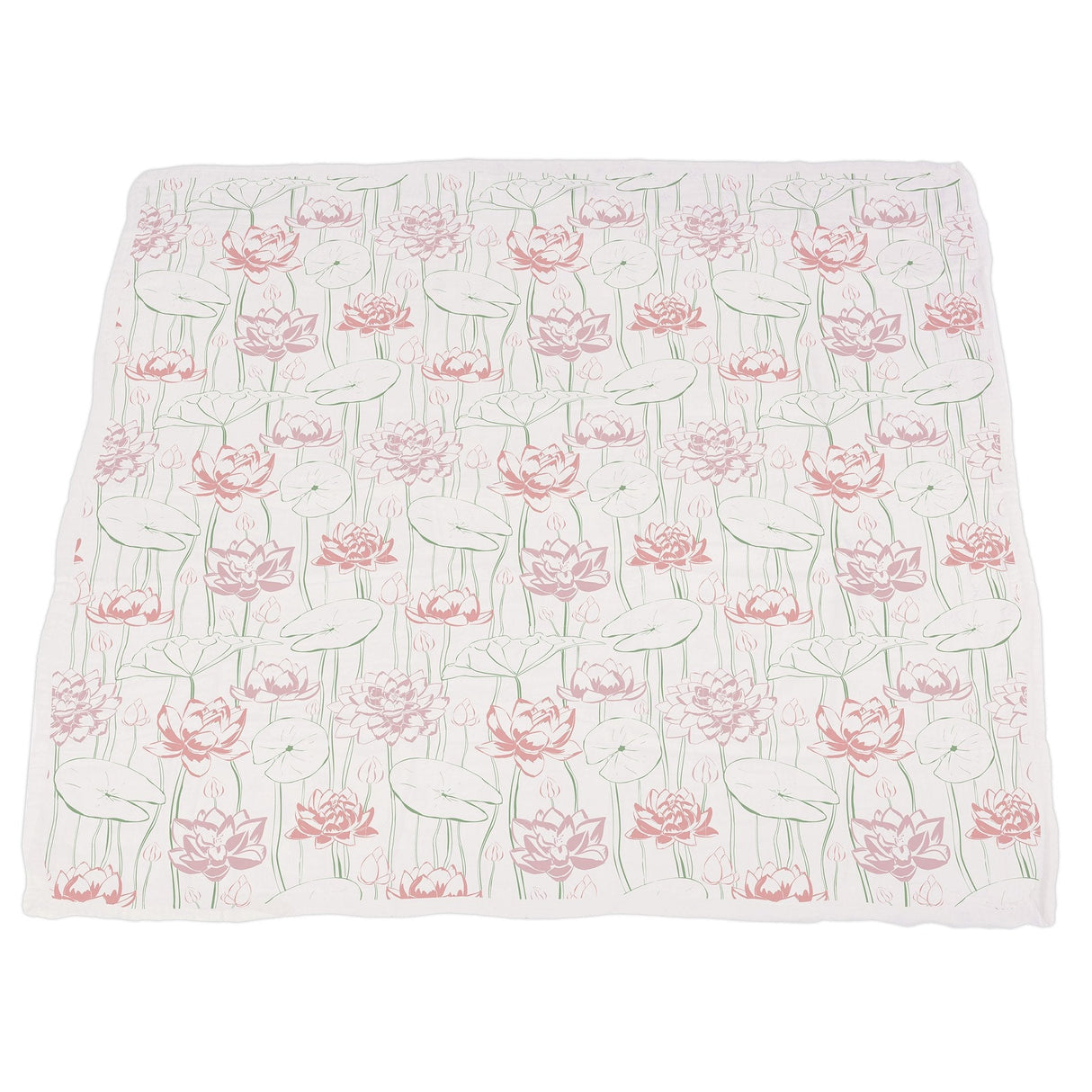 Turtles and Water Lily Bamboo Muslin Newcastle Blanket-3