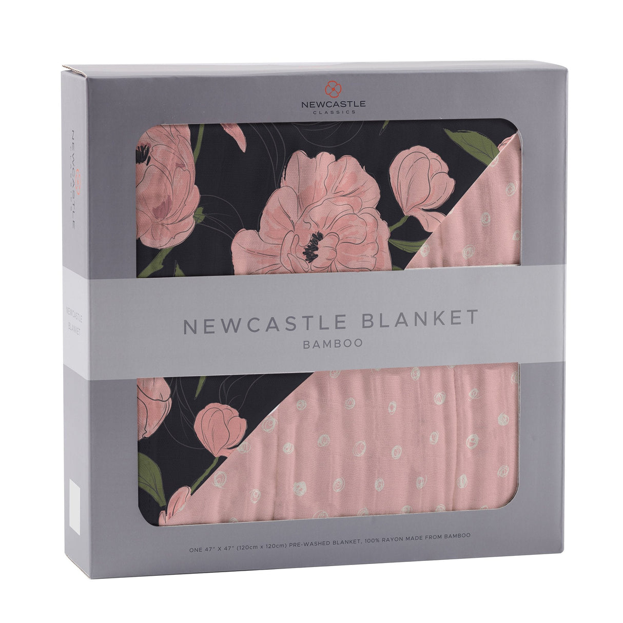 Peonies and Pearl Polka Dot Newcastle Blanket-1