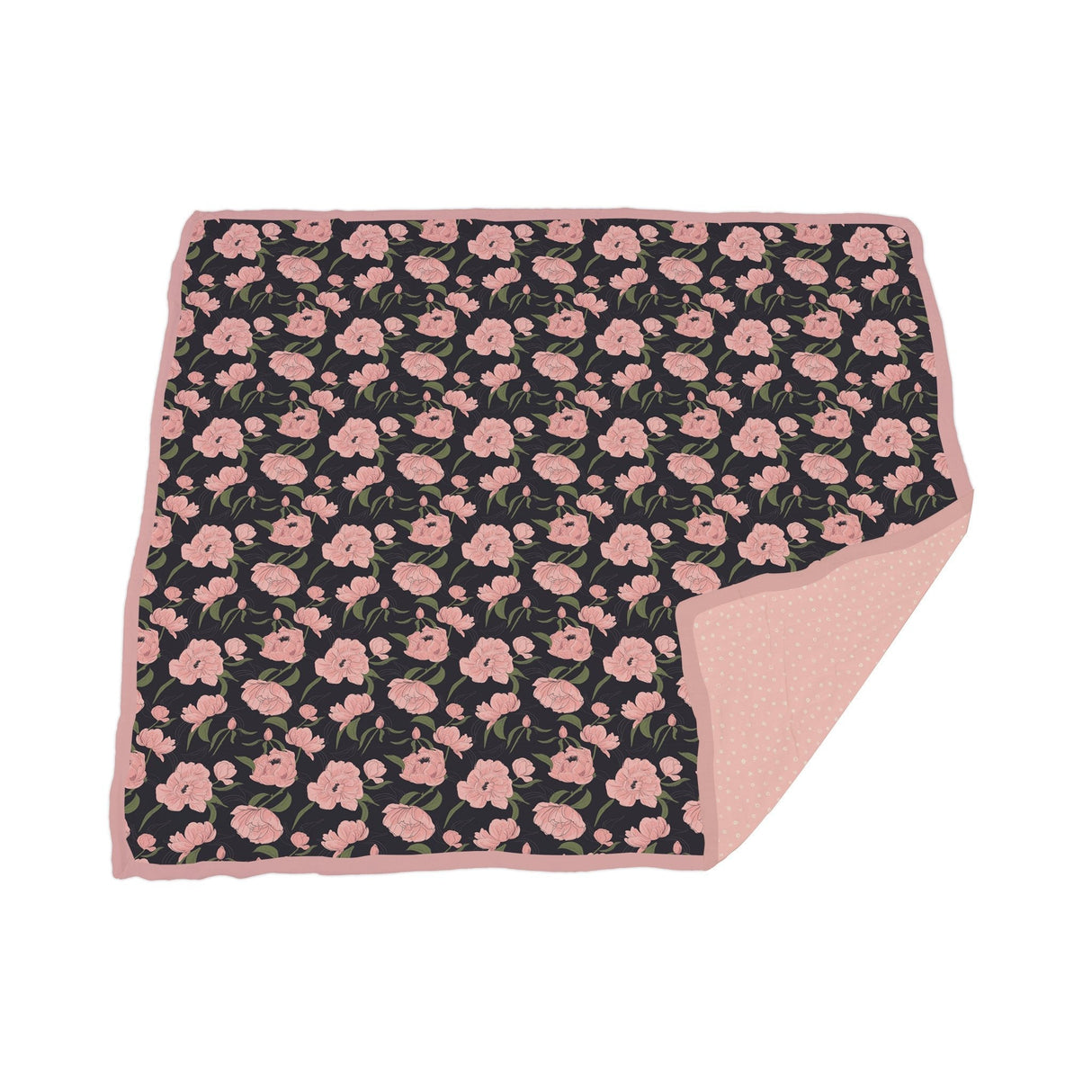 Peonies and Pearl Polka Dot Newcastle Blanket-2