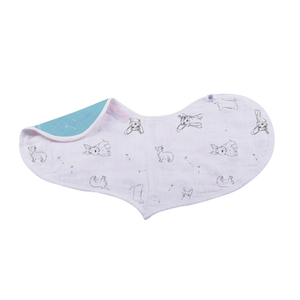 Heart Bib 2PK | Bamboo Muslin - Dandelions -4