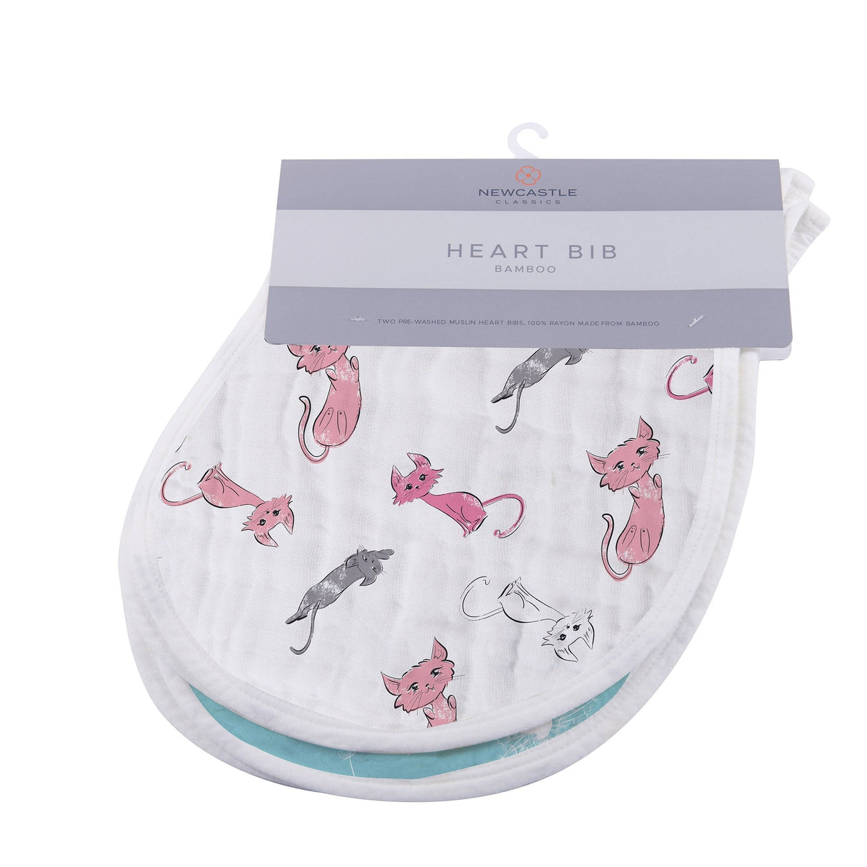 Heart Bib 2PK | Bamboo Muslin - Dandelions -0