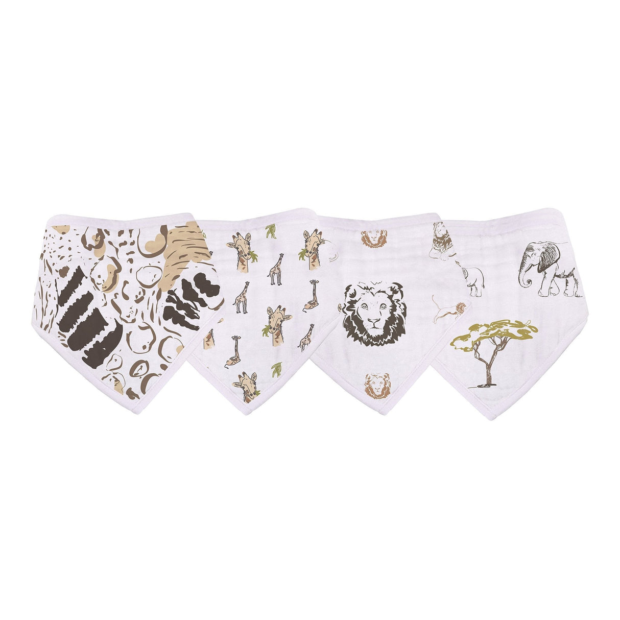 Bandana Bibs 4PK | On The Savannah - Bamboo -1