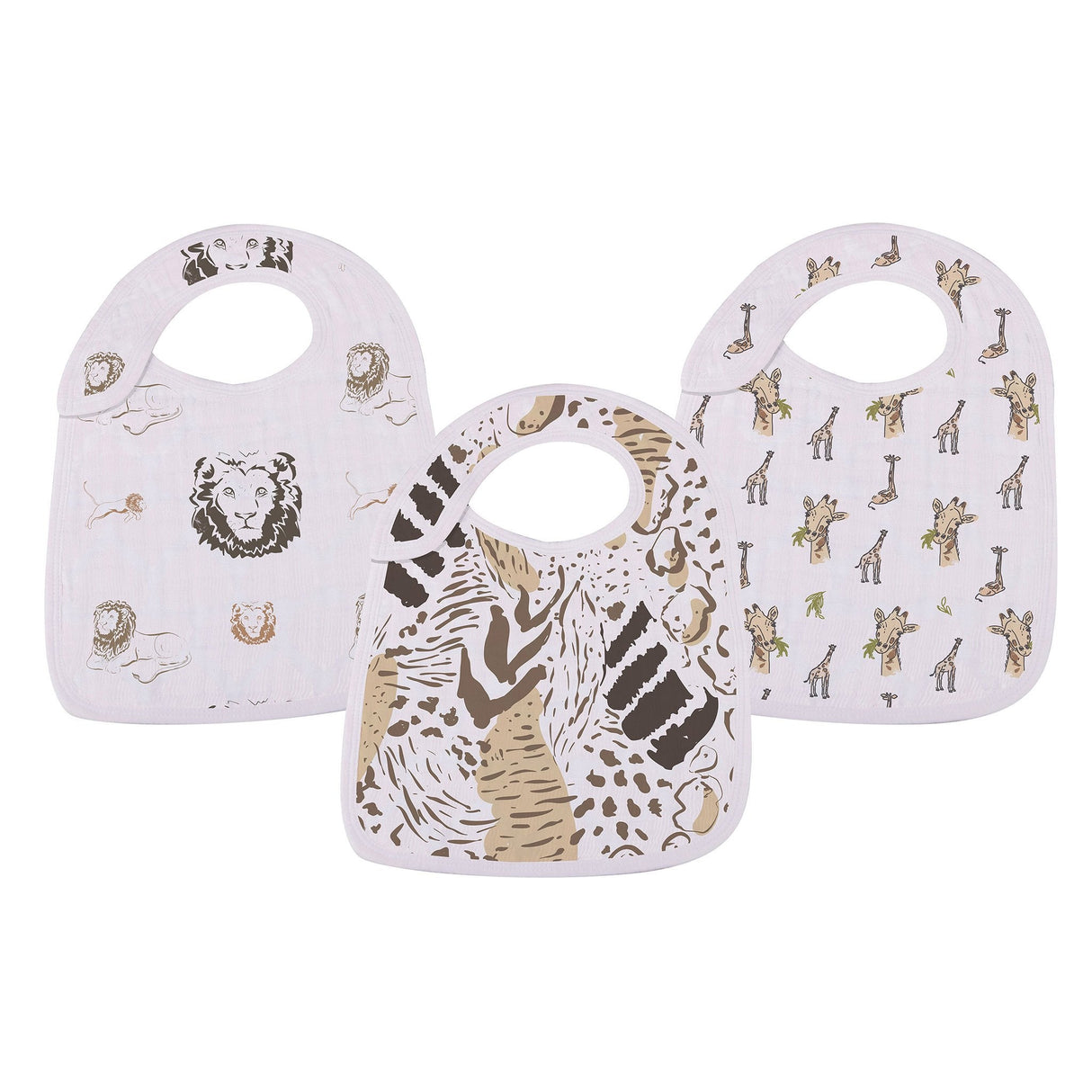Snap Bibs 3PK | On The Savannah - Bamboo Muslin -1