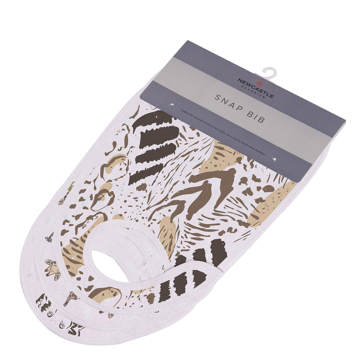 Snap Bibs 3PK | On The Savannah - Bamboo Muslin -0