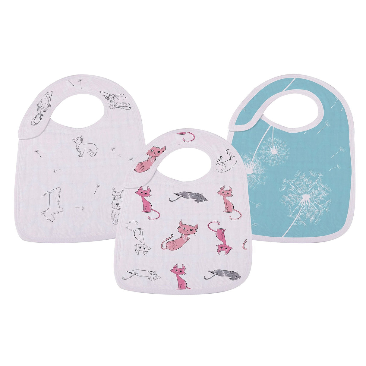 Snap Bibs 3PK | Dandelions - Bamboo Muslin -1