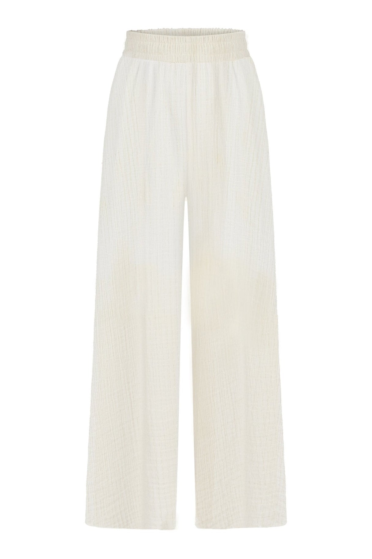 Skye Palazzo Pants - Natural With Gold Stripes - Sumiye Co