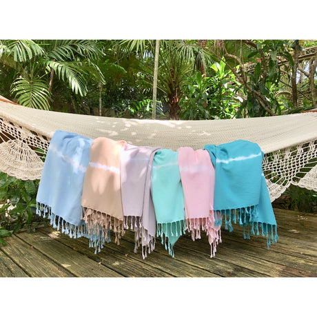 Teal Tie Dye Turkish Beach Towel by SLATE + SALT - Sumiye Co