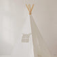 “Snow White” Teepee and "White and Grey" Leaf Mat Set