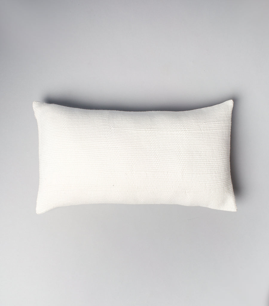 Solid Lumbar Pillow in Ivory Cotton - Sumiye Co