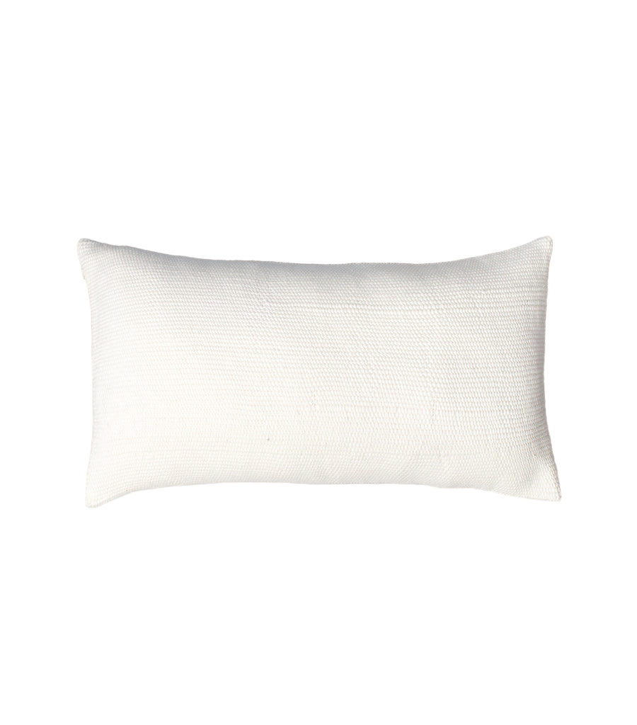 Solid Lumbar Pillow in Ivory Cotton - Sumiye Co