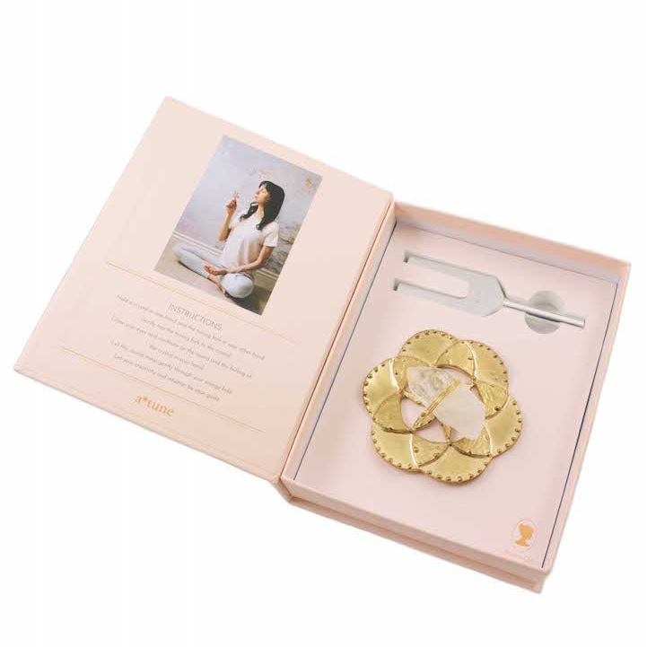 Sound Healing Crystal Kit - Tuning Fork and Flower of Life Crystal Dish Set - Sumiye Co