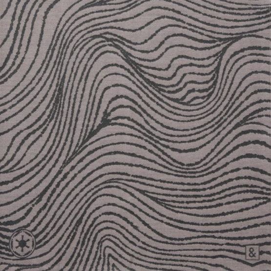 Textile with wavy pattern on a white background