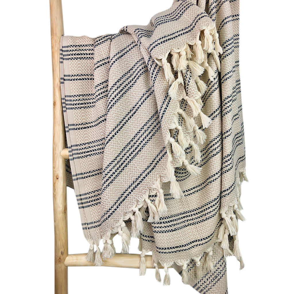 Woven Stripe Turkish Throw by SLATE + SALT - Sumiye Co