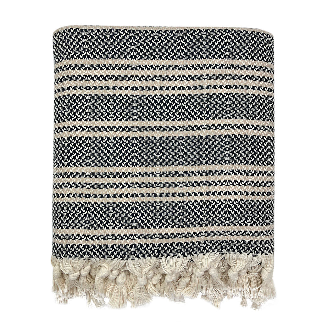 Woven Stripe Turkish Throw by SLATE + SALT - Sumiye Co
