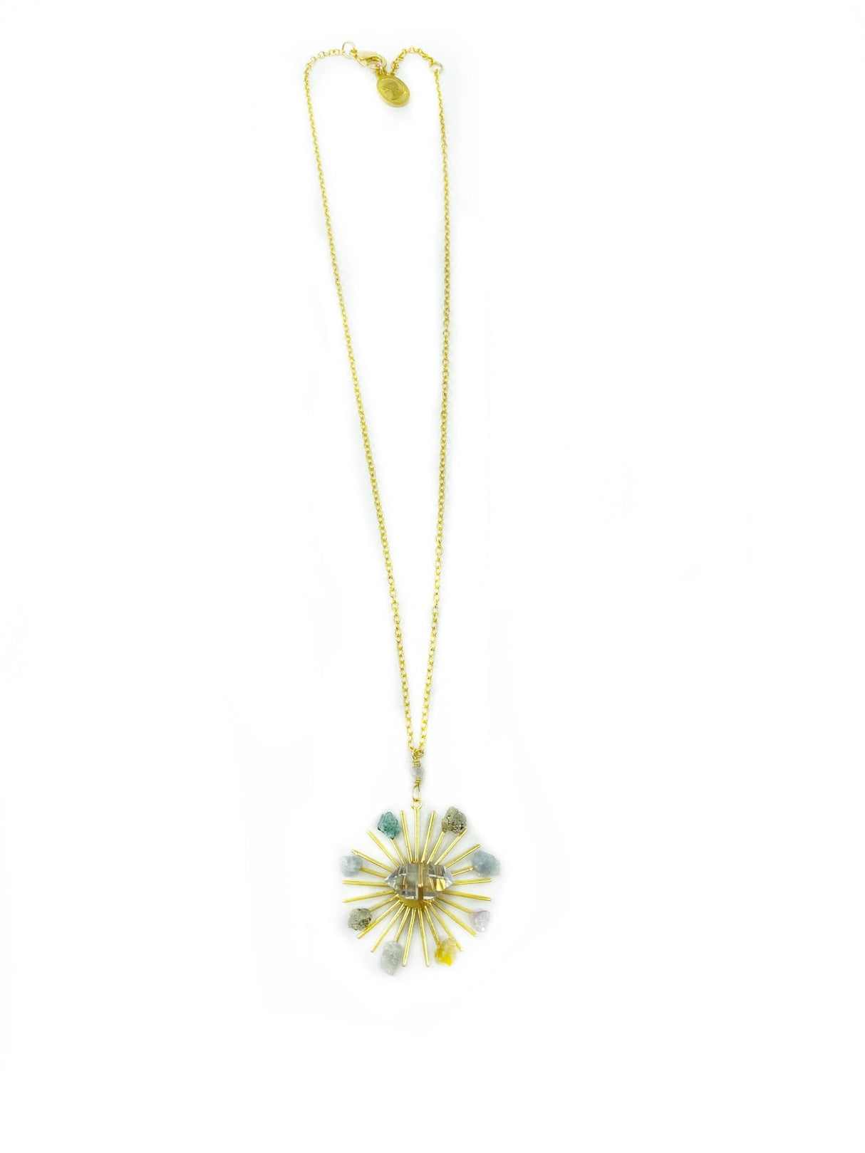 Sunburst Crystal Grid Necklace - Sumiye Co