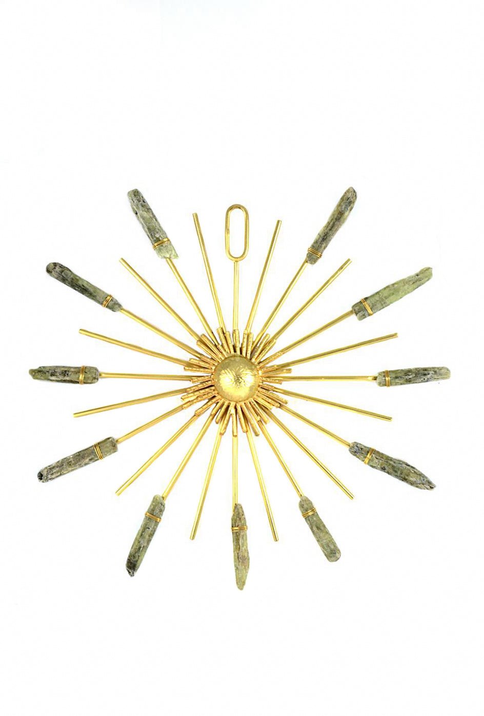 Sunburst Healing Crystal Grid Gold Green Kyanite - Sumiye Co