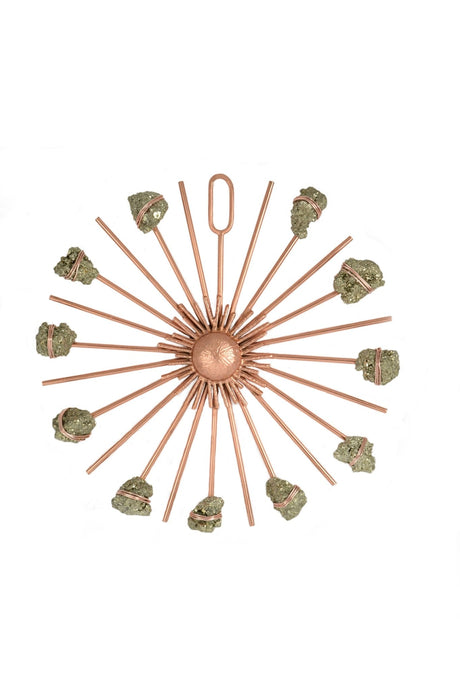 Sunburst Healing Crystal Grid Rose Gold Pyrite - Sumiye Co