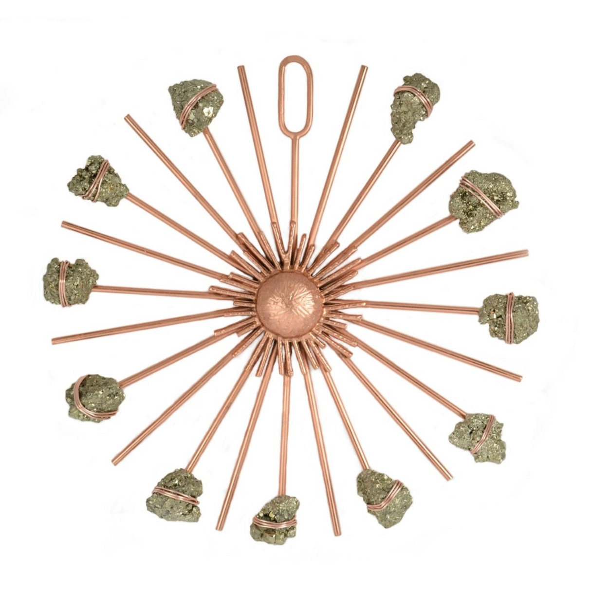 Sunburst Healing Crystal Grid Rose Gold Pyrite - Sumiye Co